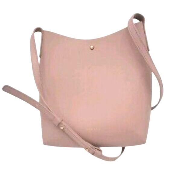 Samara Anthropologie Vegan Leather Shoulder Bag Purse Crossbody Pink Minimalist - Picture 1 of 15
